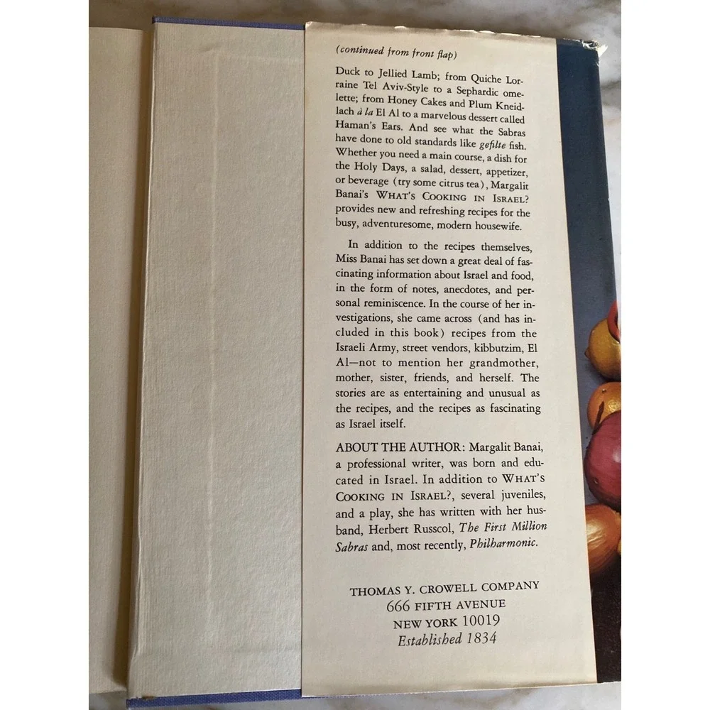 What's cooking in Israel‎ Margalit Banai Harback Dust Jacket 1972